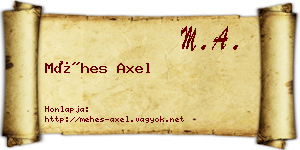 Méhes Axel névjegykártya